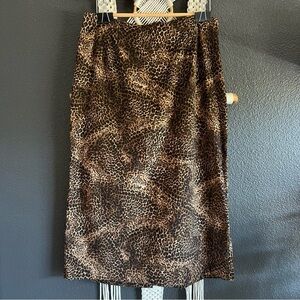 Vintage Briggs Womens Pencil Skirt Size 20 Leopard print Back Split Pin Up Boho
